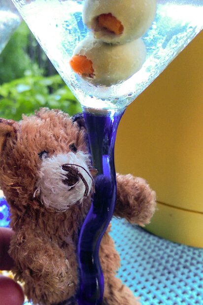 Truffles Bear Adventures Truffles Bear hugs martini